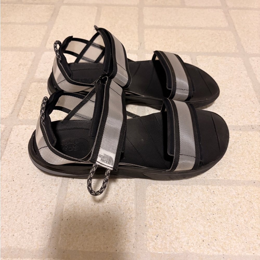 The North Face Women's Black and Gray Strappy Sandals